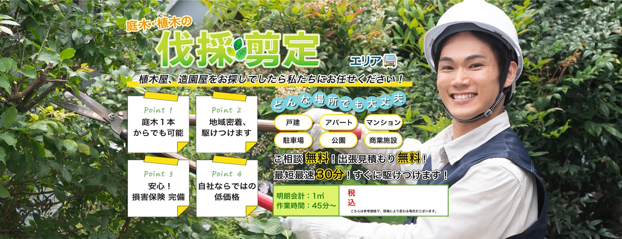 庭木・植木の伐採・剪定　植木屋、造園屋をお探しでしたらアシストにお任せください！